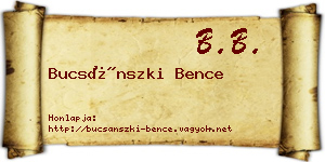 Bucsánszki Bence névjegykártya