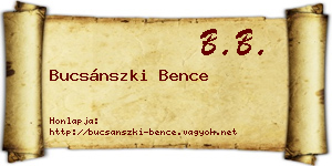 Bucsánszki Bence névjegykártya
