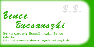 bence bucsanszki business card